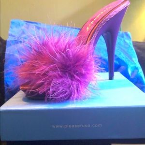 Fabulicious purple satin-marabou Fur/purple